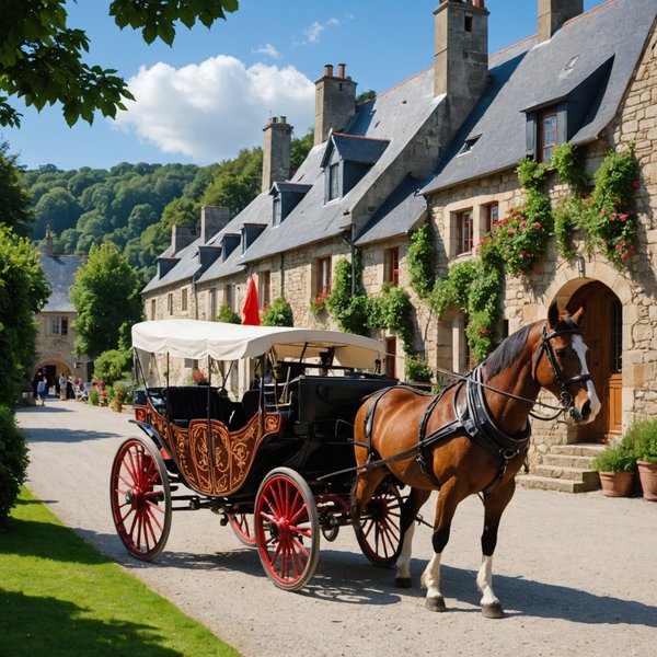 Peut-on trouver une location de vacances en Bretagne avec des cours de broderie et des balades en calèche?